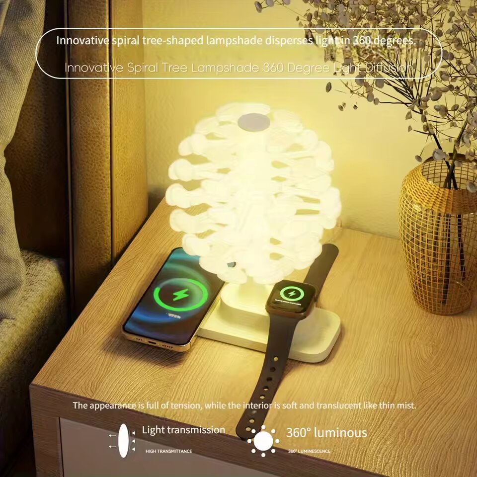Table lamp with wireless charging