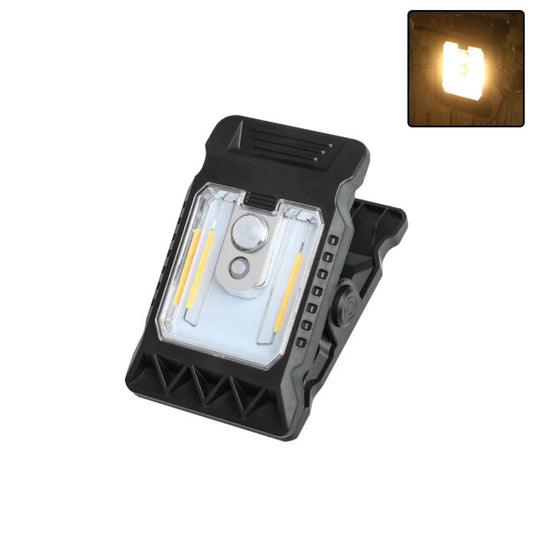 Outdoor solar LED light with clamp