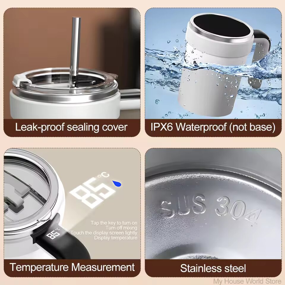 Automatic magnetic stirring mug