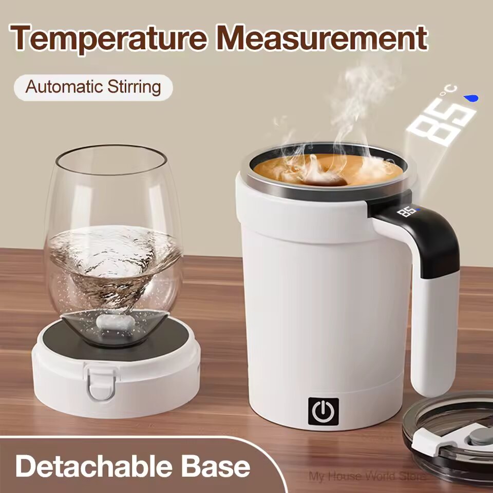 Automatic magnetic stirring mug