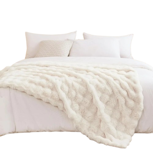 Artificial rabbit fur blanket