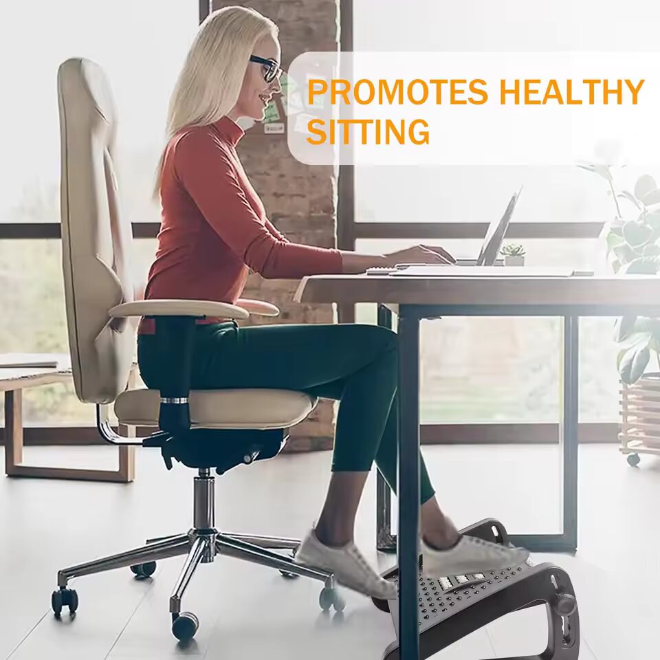 Portable Ergonomic Footrest with Massage Rollers