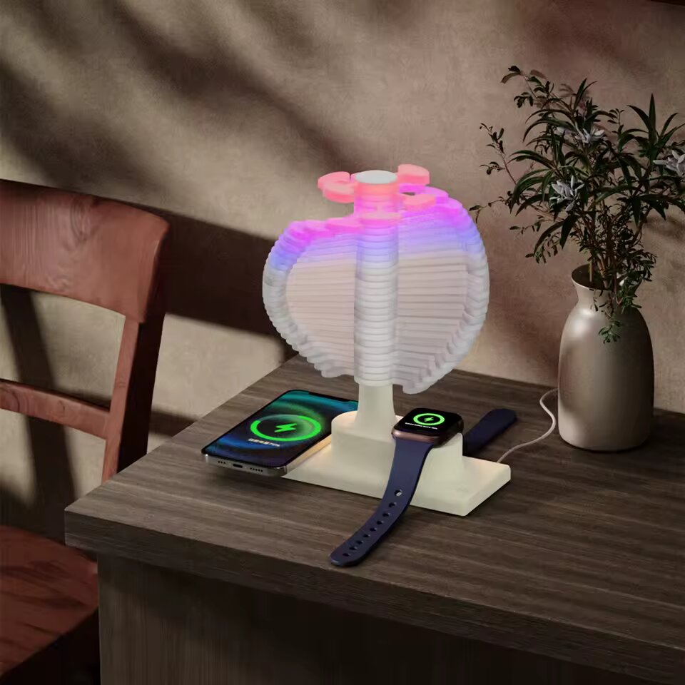 Table lamp with wireless charging