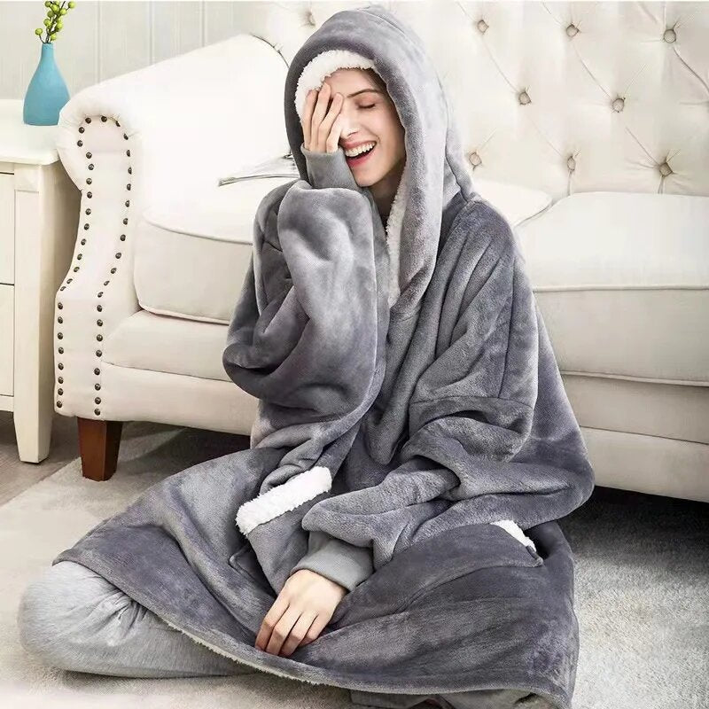 Blanket with sleeves