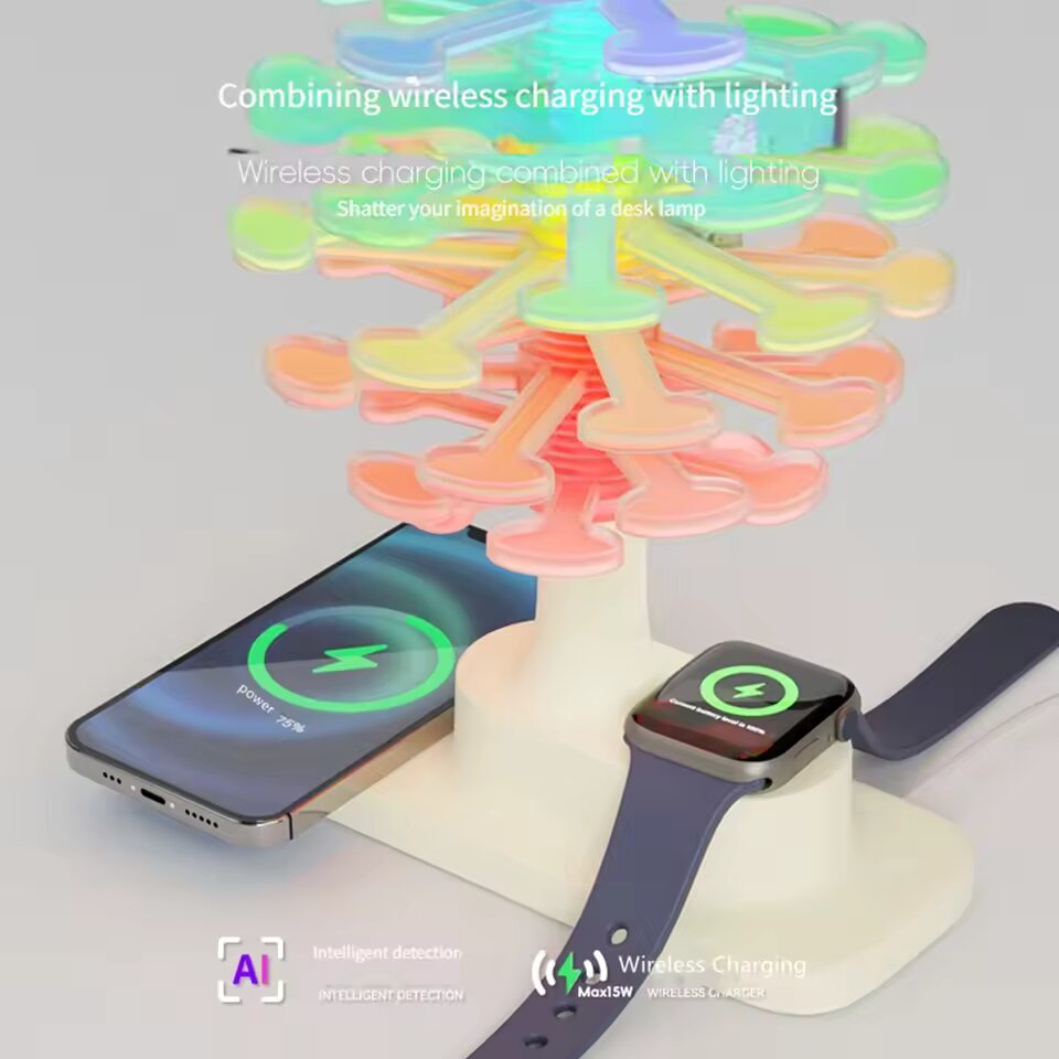 Table lamp with wireless charging